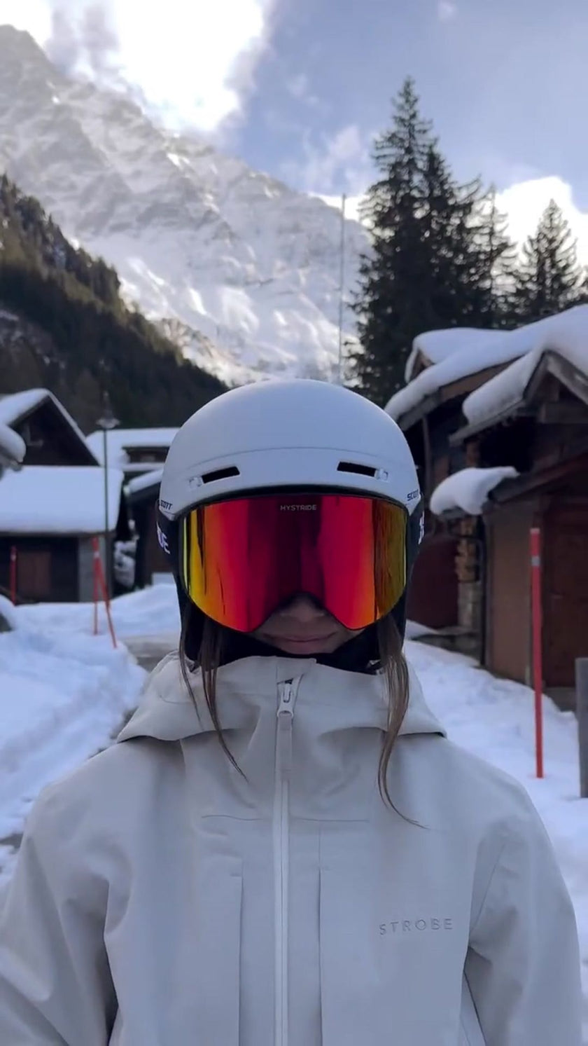 Sky-Line-Schneebrille - Schwarz/ Ice Blue in Flame Red